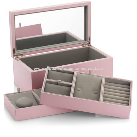 Small Pink Leather Jewelry Box