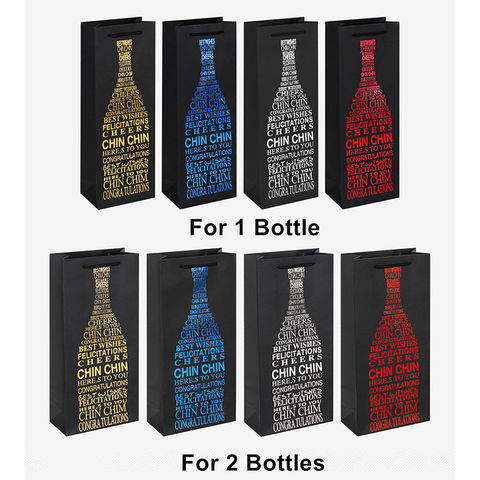 Bolsas de papel de botella de vino Bolsas Kraft para el vino Cheers bolsa  de regalo
