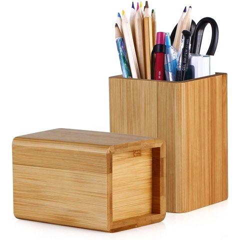 Porte-stylo de bureau en bois naturel Organisateur de crayons de bureau  Porte-crayons de bureau Simple