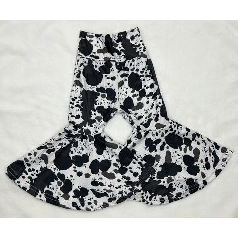 Yiyuan OEMD ODM Western Highland, pantalones de campana para niños, boho de vaca, leggings para niños, aptos para 0-12 años