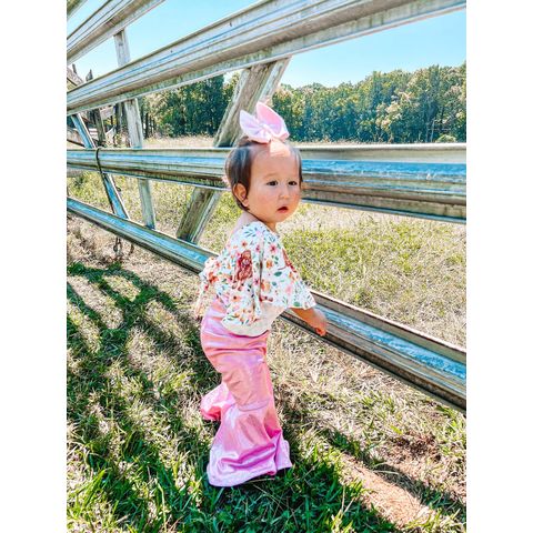 Yiyuan OEMD ODM Western Highland, pantalones de campana para niños, boho de vaca, leggings para niños, aptos para 0-12 años