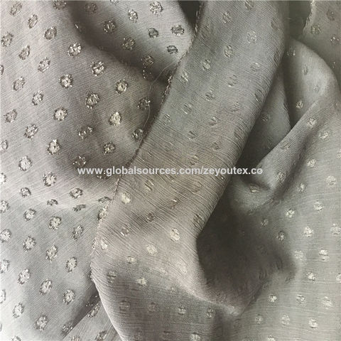 Polka Dot Metallic Glitter Clip Jacquard Dot Crinkle Chiffon