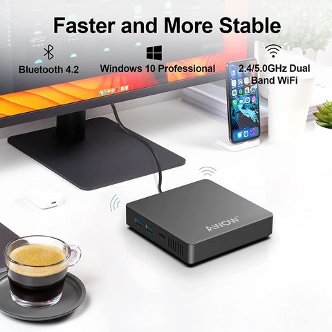 OEM Windows 10 Pro Mini PC AWOW TX33 6GB RAM 64GB Storage Support 4K 2,4G/5G WiFi Gigabit Ethernet Bluetooth BT 4,2 M 2 SATA SSD