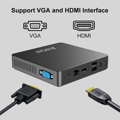 OEM Windows 10 Pro Mini PC AWOW TX33 6GB RAM 64GB Storage Support 4K 2,4G/5G WiFi Gigabit Ethernet Bluetooth BT 4,2 M 2 SATA SSD
