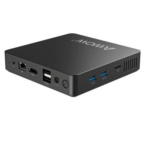 OEM Windows 10 Pro Mini PC AWOW TX33 6GB RAM 64GB Storage Support 4K 2,4G/5G WiFi Gigabit Ethernet Bluetooth BT 4,2 M 2 SATA SSD