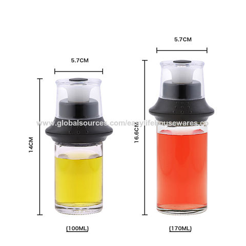 FARI Olive Oil Dispenser Bottle, Automatic Opening and Closing Oil Pot,  17oz Oil and Vinegar Lead-Free Glass Cooking Oil Cruet for Kitchen