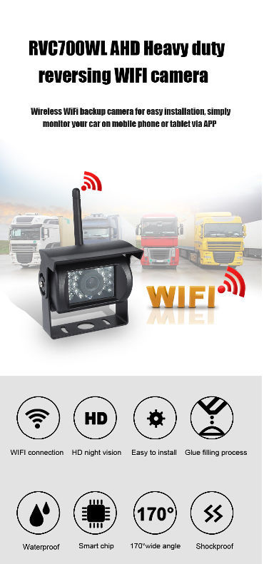 Wifi Wireless Car Reversing Rear View Camera Hd Night Vision Wide