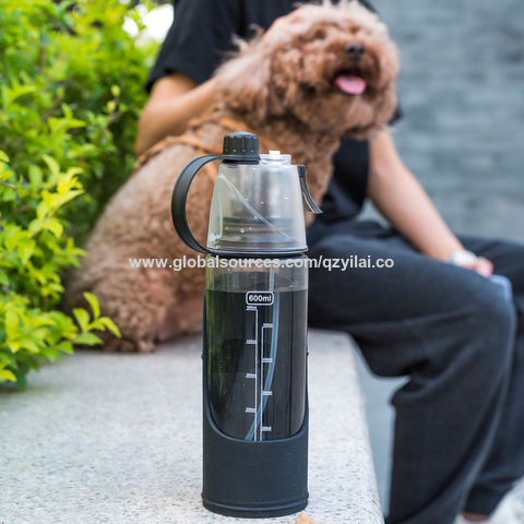 1pc Portable Pet Water Bottle Dog Travel Drinking Bowl Outdoor Water  Dispenser, White