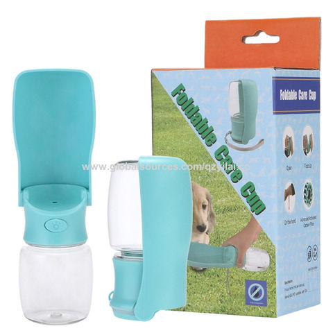 1pc Portable Pet Water Bottle Dog Travel Drinking Bowl Outdoor Water  Dispenser, White