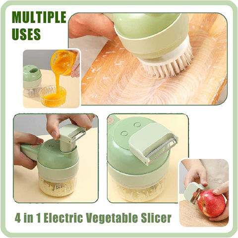  Juego de cortador eléctrico de verduras 4 en 1, mini