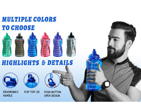 Buy Wholesale China 64oz Tritan Plastic Bottle Water With Time Marker ...