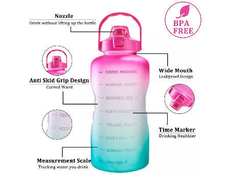 Buy Wholesale China 64oz Tritan Plastic Bottle Water With Time Marker ...