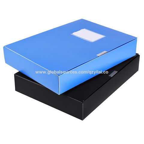 A5 Transparent Storage Box Clear Document Paper Filling Case File Box, Black