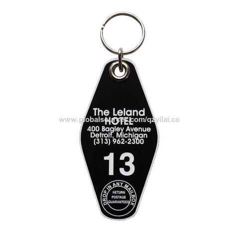 Custom Logo Promotion Vintage Motel Keychain Blank Plastic Acrylic