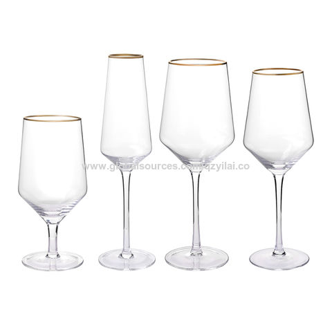 Vintage Wine Glass Set of 4 Goblet Old English Letter W Last Name