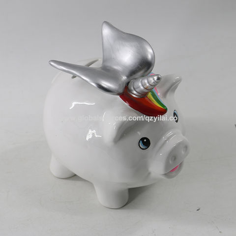 Kids Ceramic Unicorn Piggy Money Coin Saving Box Bank Paint Gift