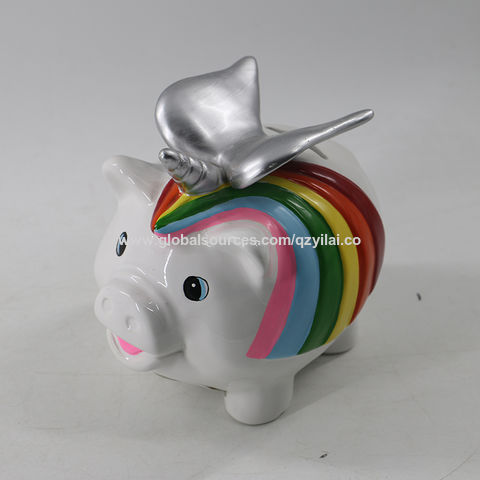 Tirelire mignonne, meilleur cadeau pour les enfants Banque de pièces de  monnaie en plastique Pig Money Bank Économisez pour les pièces de monnaie,  excellent cadeau pour les garçons et les filles (bleu)