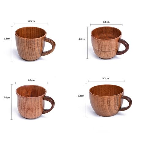 Natural Wooden Cup Coffee Handmade Milk Drinking Natural Water Mugs Cups  Juice