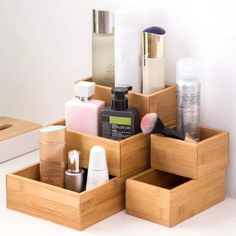 Bamboo Makeup Organizer, Display Stand Shelf Counter Storage Shelf Bathroom  Desk Organizer - China Desktop Organizer and Desk Organizer price