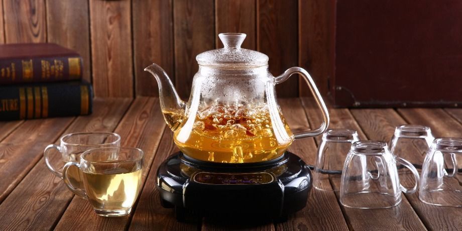 Teabloom Stovetop & Microwave Safe Glass Teapot (40 OZ / 1.2 L) with  Removable L