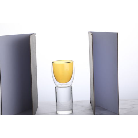 Sale 14oz Borosilicate drinkware double wall glass beer cup for wholesale