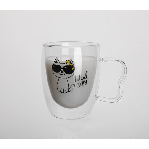 BOROSILICATE GLASS MUG - Dark gray