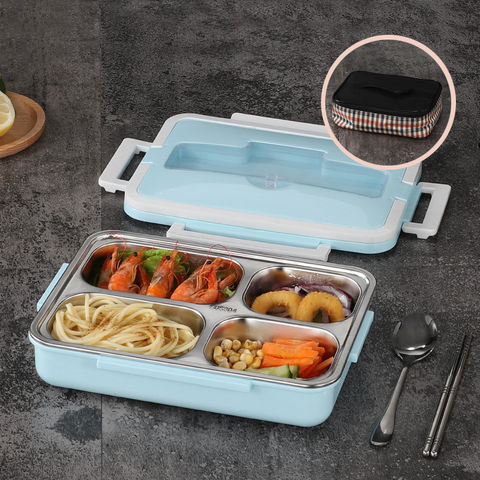 1.4L Bento Lunch Box Food Storage w/ 4 Compartment For Adults Kids US