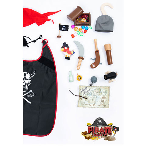 Novedad Juego de Piratas de Madera para Niños, Juego de Imitación, Regalo de Cumpleaños, Juguetes de Madera