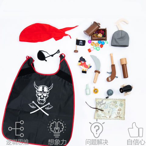 Novedad Juego de Piratas de Madera para Niños, Juego de Imitación, Regalo de Cumpleaños, Juguetes de Madera