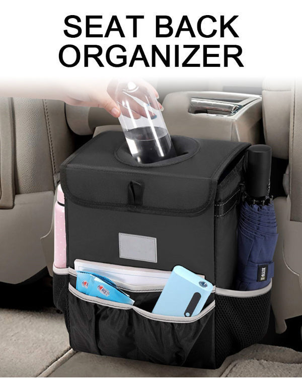 Buy Wholesale China Hanging Waterproof Foldable Car Travel Garbage Trash Bin With Lid & Car