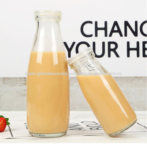 Buy Wholesale China 12oz Glass Juice Bottles 350ml Glass Milk Bottles With  Airtight Metal Lid And Straw Glass Drink Jars & Glass Jar Glass Cup at USD  0.62