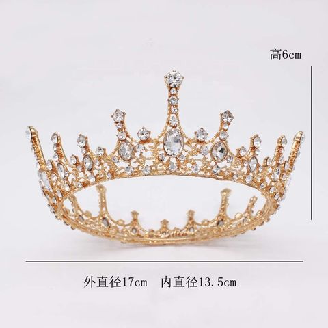 Corona De Princesa Con Cristales - Tiara Elegante Para Bodas Y Fiestas (Oro)