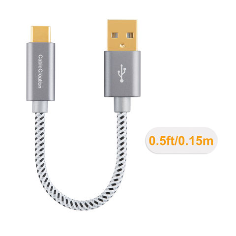 Cable usb c corto [paquete de 3], cablecreation cable usb c a us