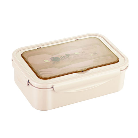 Stackable Reusable Thermal Lunch Box With Utensils, Rectangular