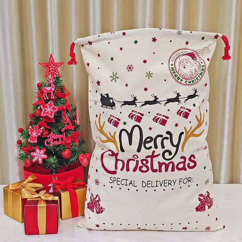 1pc Christmas Throw Pillow Cover With Burlap Fabric, Embroidered Christmas  Tree And Bow