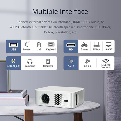 Mini projecteur 4K 3D Full HD intelligent DLP DEL Android WiFi 1080P home  cinéma HDMI