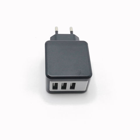 Black Multi 3-Port USB AC Wall Charger Home Plug 3.1A Universal