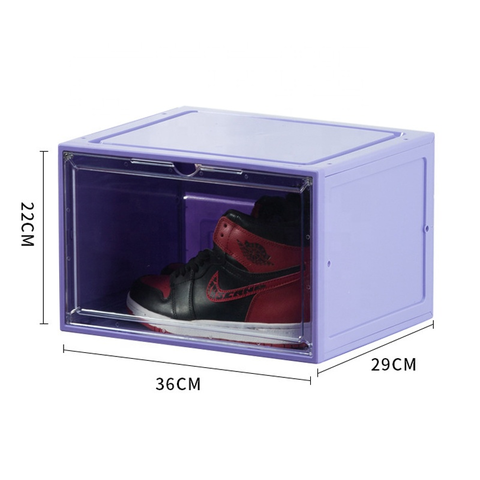 Boîte à chaussures magnétique en plastique transparent éclairée