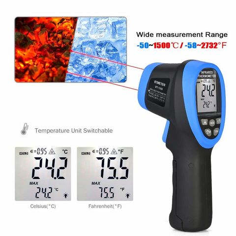 AOPUTTRIVER Digital Infrared Thermometer Non-Contact Temperature Laser Gun  2732℉