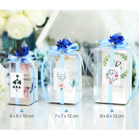 PVC Transparent Gift Bag With Handles Wedding Candy Box Packaging Bags  Birthday Party Decor Supplies Wedding Souvenir Tote Bag