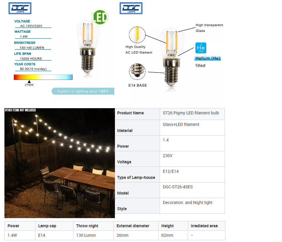 LED Lamp E14 ST26 Soft Glow - Christmas & decorative lighting for indoors &  outdoors