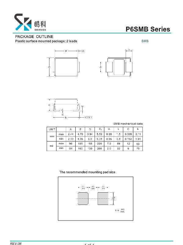 Buy Wholesale China Shikues Bipolar Tvs P6smb58ca 52.78v 1ma 600w Smb ...