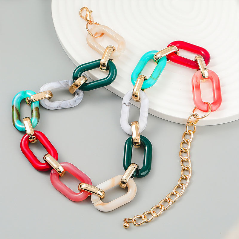 Buy Wholesale China Bohemian Luxury Colorful Long Chain Acrlic Resin
