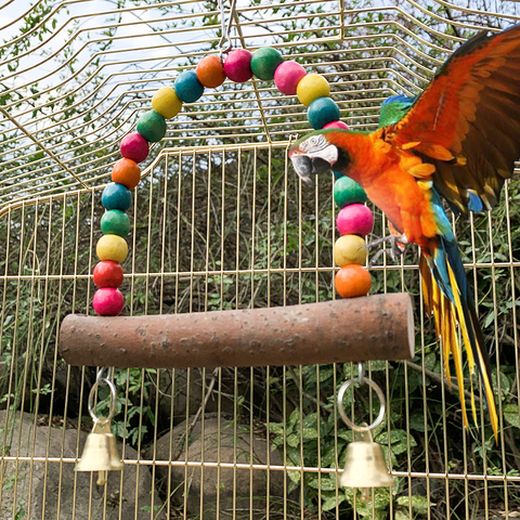 Juguete para Masticar Loros, Juego de 8 Piezas para Pájaros Pequeños y Medianos, Columpio de Tronco, Anillo, Cuerda con Campana, Juguetes para Aves