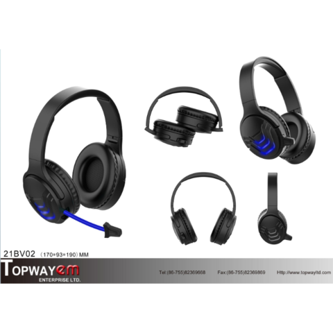 Bluetooth Über Ohr Blinkende Gaming Kopfhörer 21 BV02 Einstellbar Faltbarer Kopfhörer
