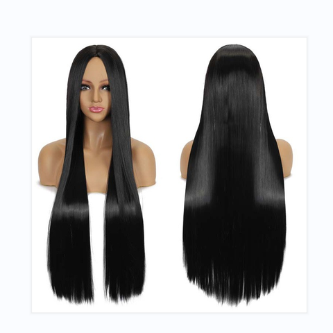 Perruque Longue et Lisse Tendance, 32 Pouces, Raie au Milieu - Perruques Synthétiques de Haute Qualité en Gros