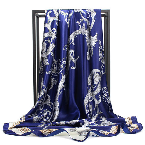 Navy-100% Silk Screen Striped Printing Square Scarves for Fashion Ladies -  China Silk Scarves and Digital Print Scarf price