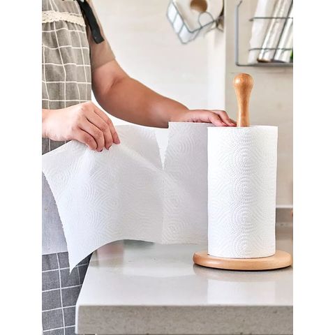 Papel de cocina blanco natural, rollo de papel, papel de limpieza de aceite, papel de cocina