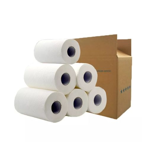 Papel de cocina blanco natural, rollo de papel, papel de limpieza de aceite, papel de cocina
