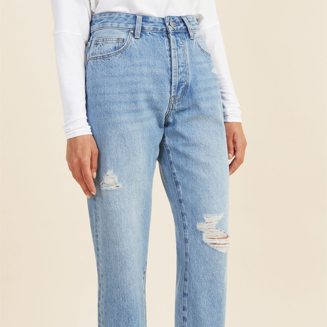 Cintura Alta Moda Mujer Jeans mezclilla pantalones de Dama al por mayor -  China Denim jeans y pantalones vaqueros a granel precio